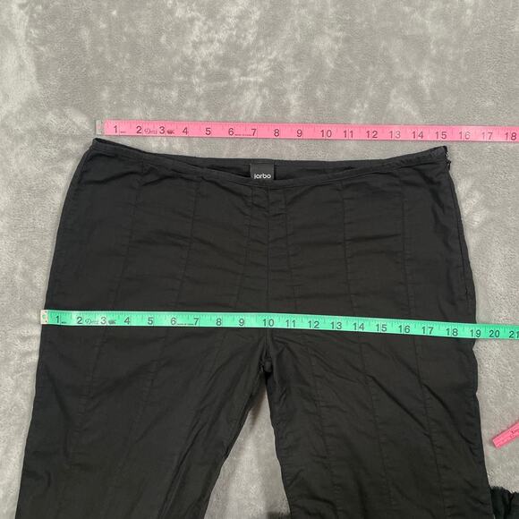 Jarbo Pants 34 US 4 Black Bell Bottom Flared Luxury Statement Boho Pima Cotton - Picture 9 of 13